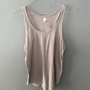 Old Navy UltraLite Rib-Knit Racerback Gray Tank Top for Women Size Large